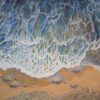 Beach surf, aerial view, original textured oil on acrylic painting by Robert Jepson
