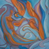 Rebirth-subtle-orange-and-blue-abstract-painting-swirling-organic-patterns-and-hidden-symbols.-Original-oil-and-acrylic-on-canvas-by-Robert-Jepson