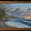 Garwick bay, Isle of man, morning breakers, original oil on canvas painting by Robert Jepson Coastal scene, breaking waves, rocks, oil on canvas, Garwick Bay, Isle of Man, morning seascape