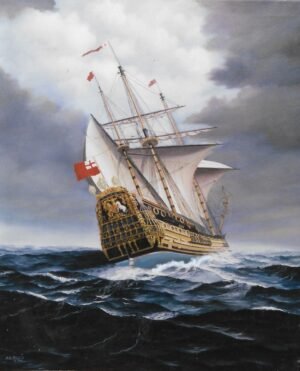 In a Blow, the Royal James of 1660 - SOLD