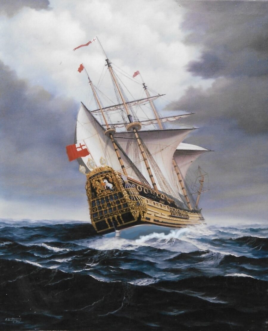 In a Blow, The First Rate ship Royal James of 1660.1 In a Blow, the Royal James of 1660 - SOLD