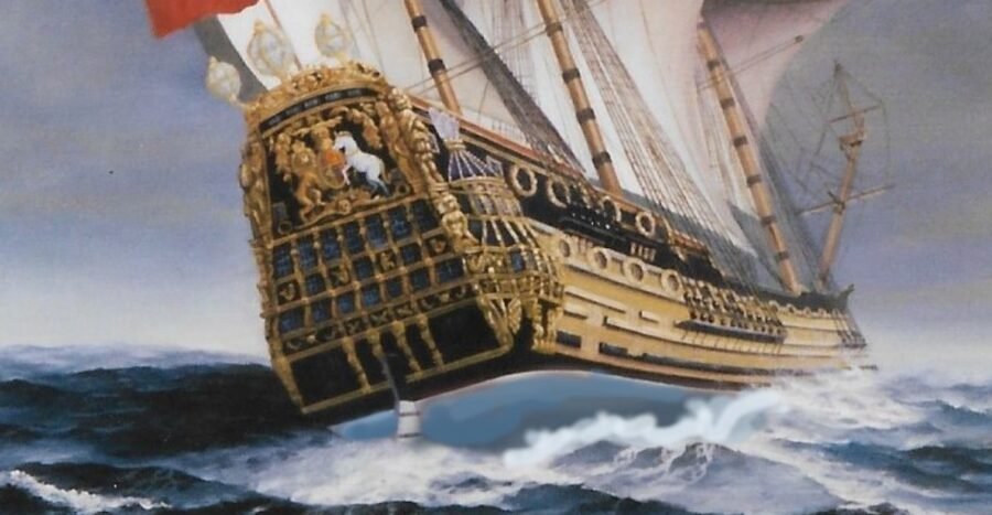 In a Blow, The First Rate ship Royal James of 1660.1 ship detail In a Blow, the Royal James of 1660 - SOLD