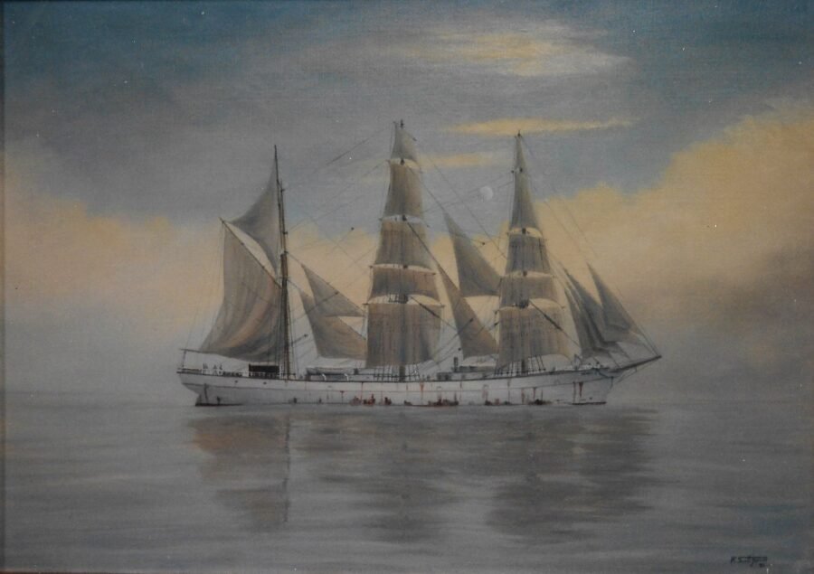 Pecaefuil Evening, the barque Favell Evening Calm SOLD