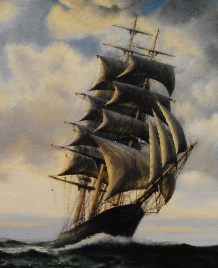 The Spindrift at Daybreak ship detail The Spindrift at Daybreak -SOLD
